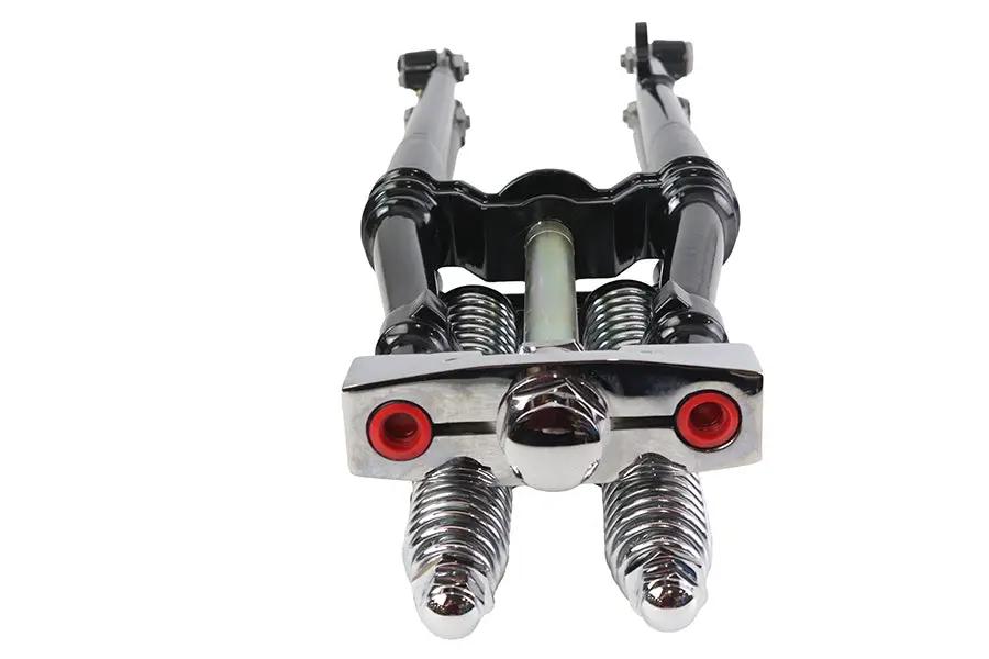 V-Twin 18 inch Tedd Narrow Spring Fork Assembly Black with Detailed Construction and Original Fittings by V-Twin