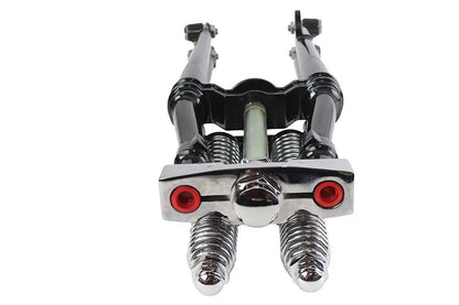 V-Twin 18 inch Tedd Narrow Spring Fork Assembly Black with Detailed Construction and Original Fittings by V-Twin