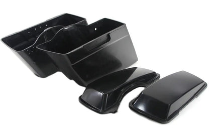 V-Twin Manufacturing Stretch Saddlebag Set with Lids for Harley Davidson FLT by V-Twin