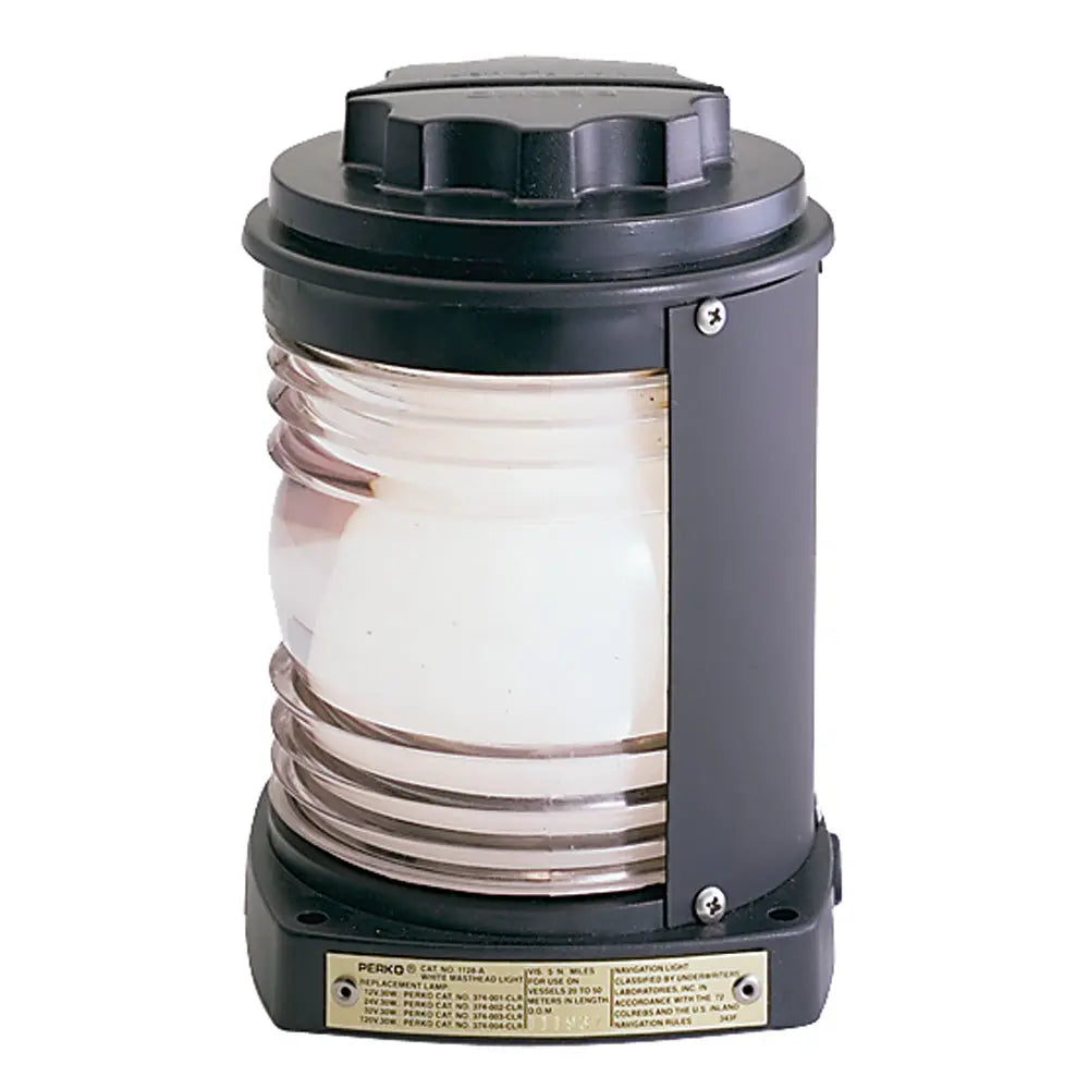Perko Masthead Light - Black Plastic with White Lens, Part No. 1128A00BLK