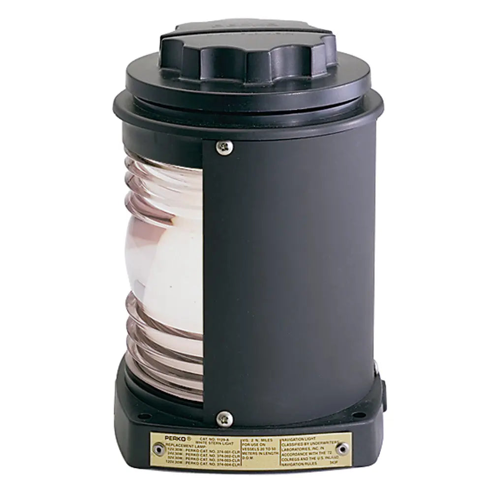 Perko 1129A00BLK Stern Light with White Lens and Black Plastic Housing