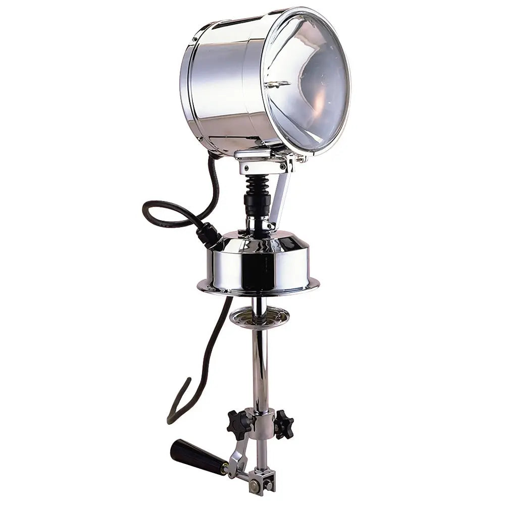 Perko 7-inch Chrome Searchlight for 12V Systems - Pilot House Control with 380° Horizontal Range