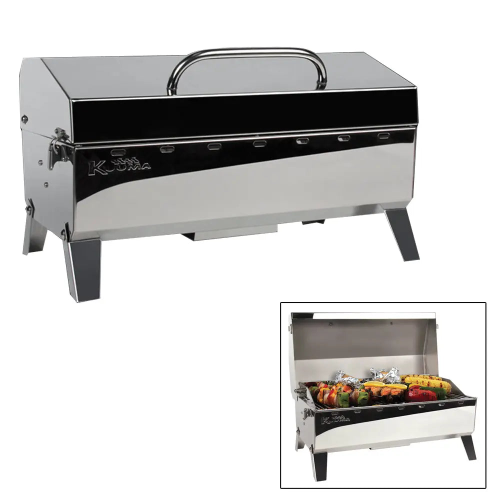 Kuuma Stow N' Go 160 Gas Grill with Thermometer and Ignitor - Portable Marine and RV Grill