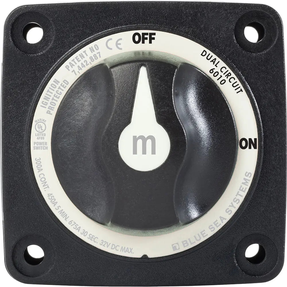 Blue Sea Systems 6010200 m-Series Mini Dual Circuit Battery Switch - Black