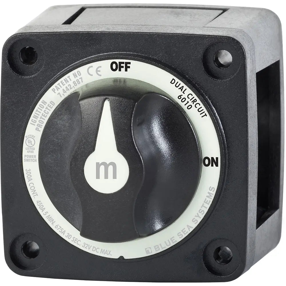 Blue Sea Systems 6010200 m-Series Mini Dual Circuit Battery Switch - Black