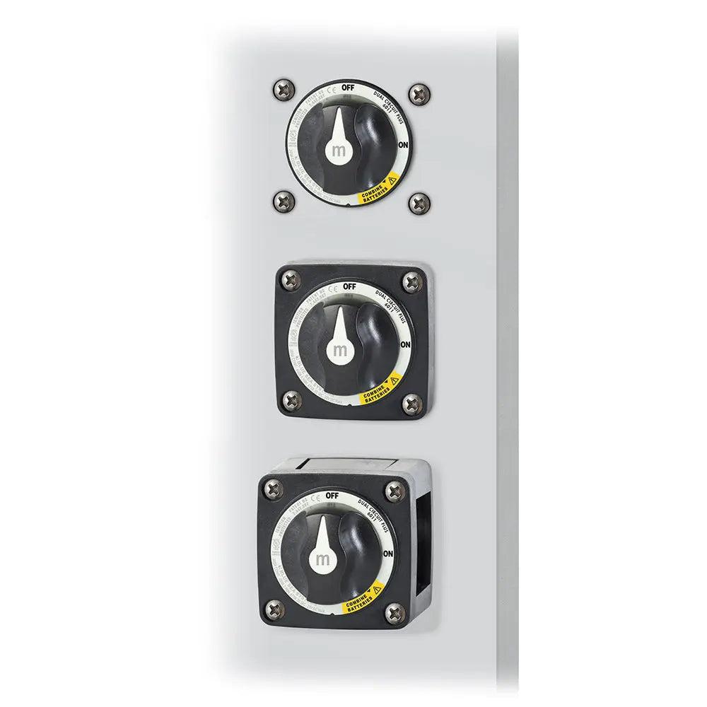 Blue Sea Systems m-Series Dual Circuit Plus Battery Switch - Black, Part #6011200