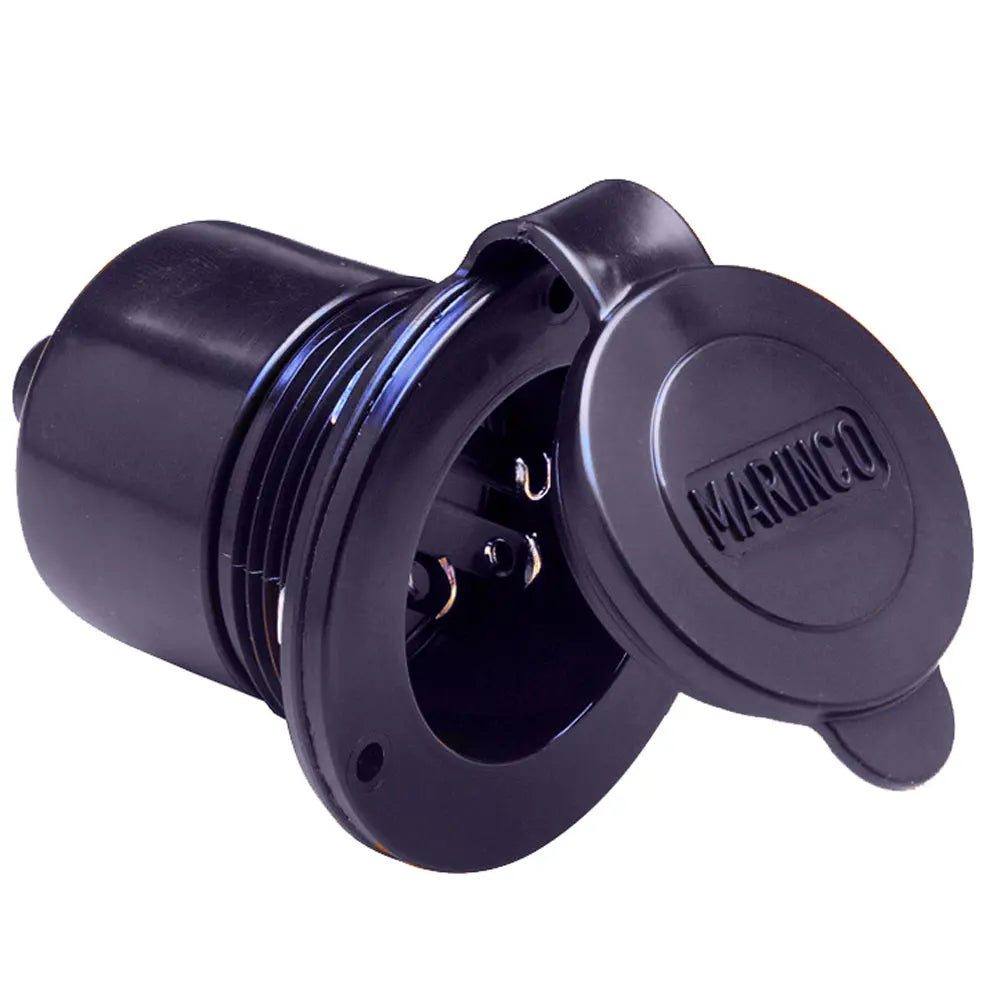 Marinco Marine On-Board Hard Wired Charger Inlet 15Amp Black - Easy Mounting for Bass Boats