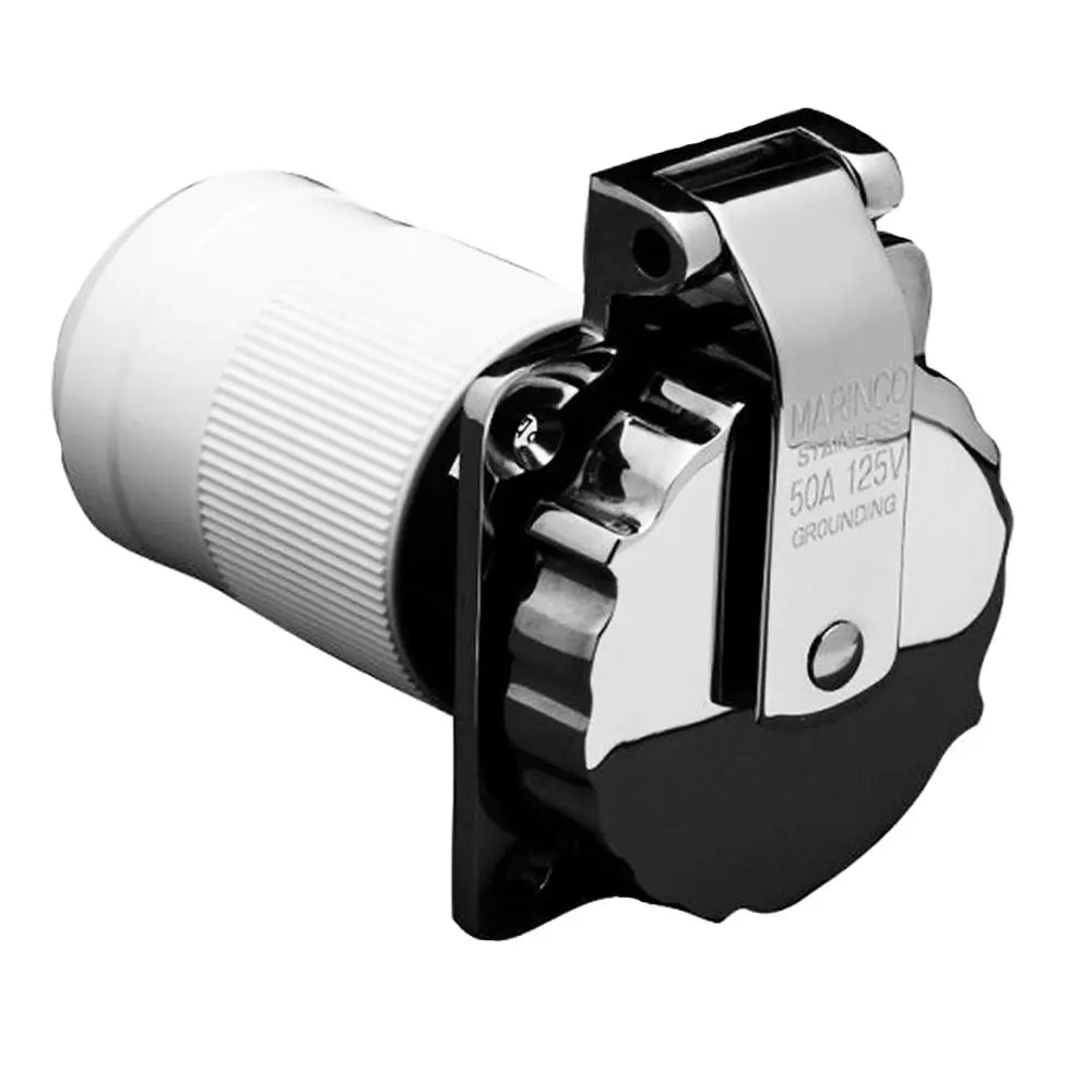 Marinco 6371EL-B 50 Amp 125V Stainless Steel Power Inlet with Easy Lock System