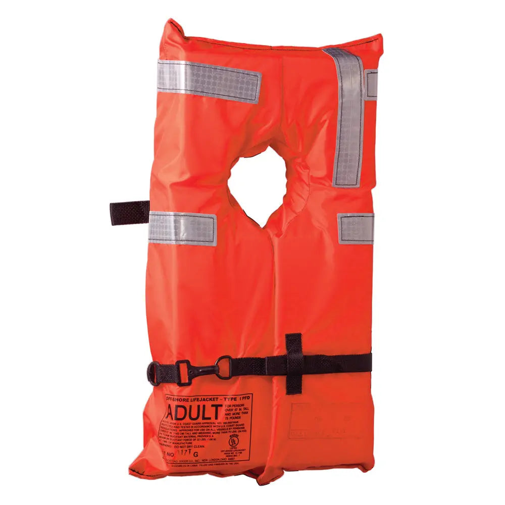 Kent Type I Collar Style Life Jacket – Adult Universal, 22 lbs Buoyancy, Reversible Safety Vest