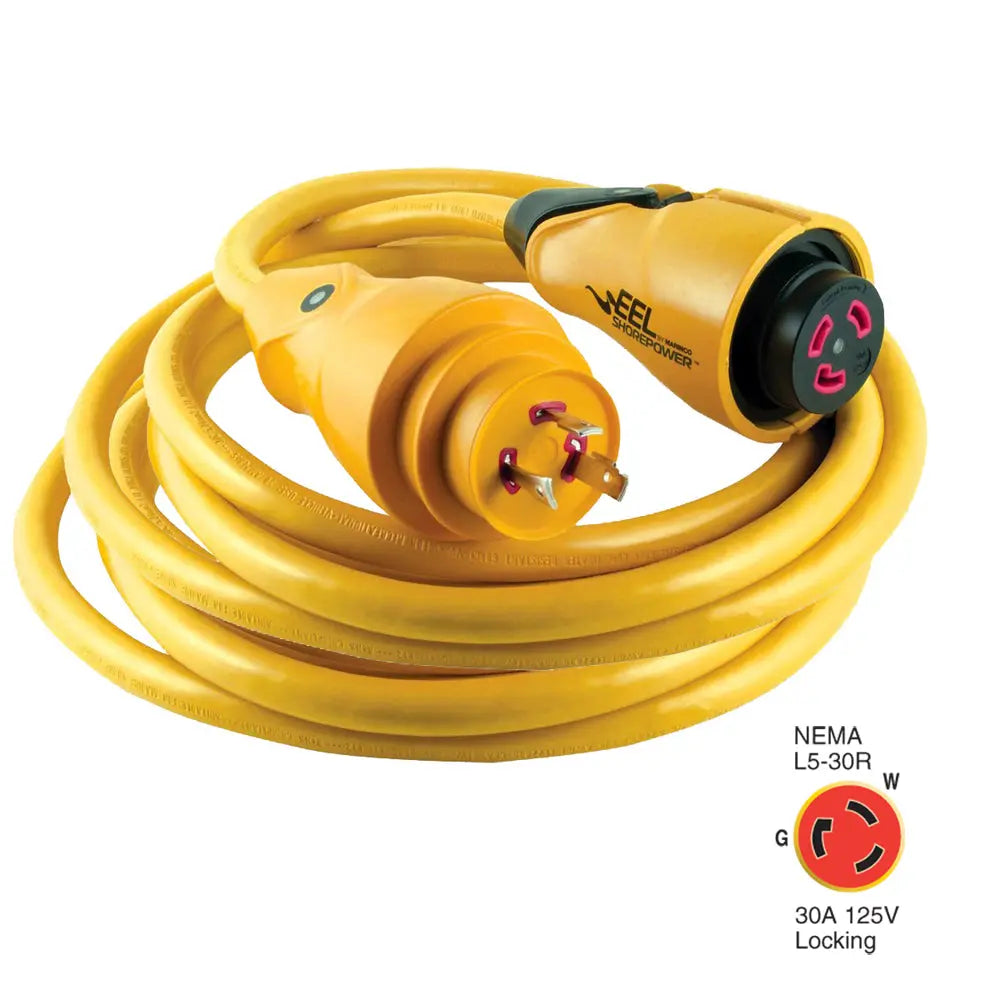 Marinco CS30-50 EEL 30A 125V Shore Power Cordset - 50 Feet, Yellow