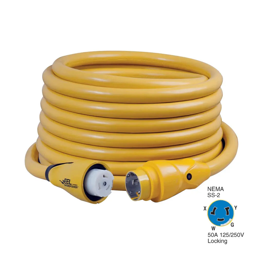 Marinco CS504-50 EEL 50A 125V/250V Shore Power Cordset - 50 ft, Yellow