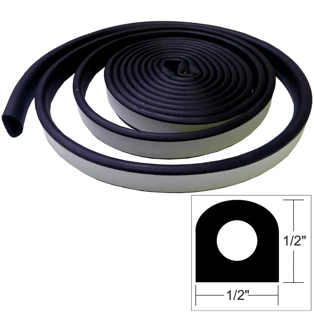 TACO Marine V30-0202B10-1 Weather Seal – 10 Feet Long, 1/2 Inch Wide and High, Black
