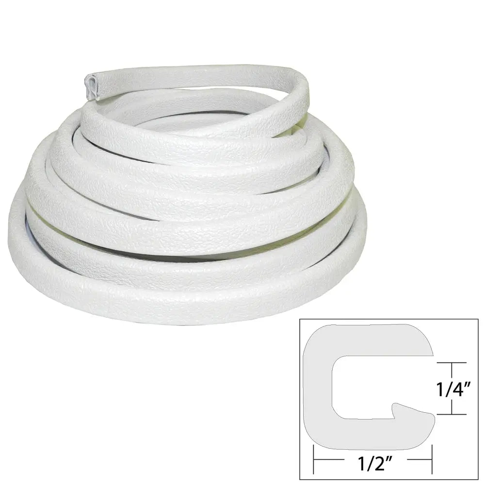 TACO Marine Flexible Vinyl Trim - 1/4" x 1/2" White, 25 Feet