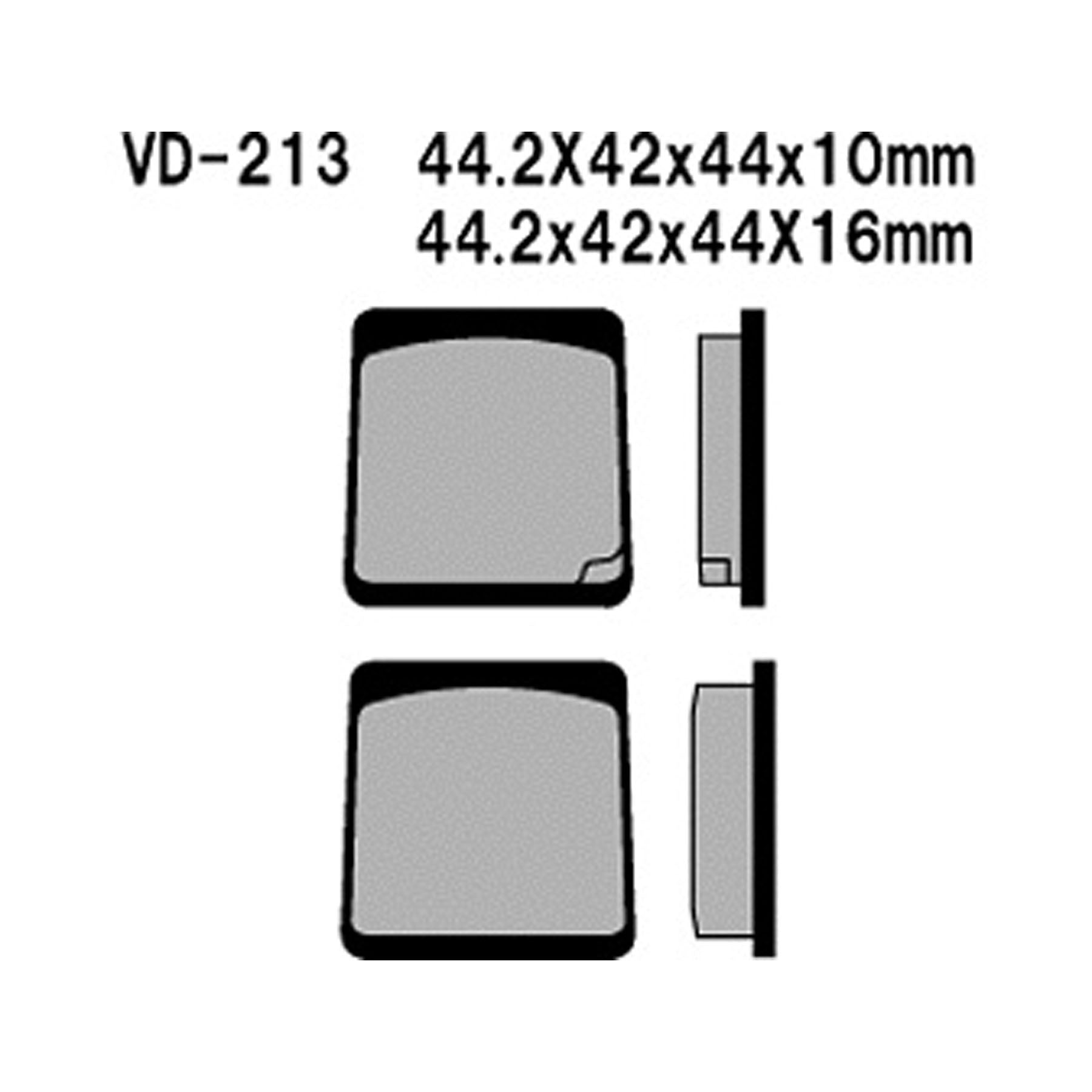 VESRAH Semi-Metallic Brake Pads VD-213 for Reliable Stopping Power