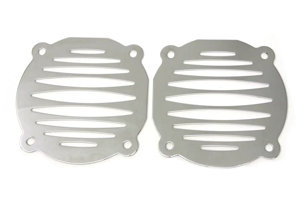 American Dresser Chrome Milled Slots Speaker Grill Set for Harley Davidson FLT Models by American Dresser