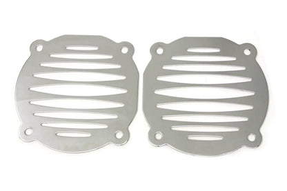 American Dresser Chrome Milled Slots Speaker Grill Set for Harley Davidson FLT Models by American Dresser