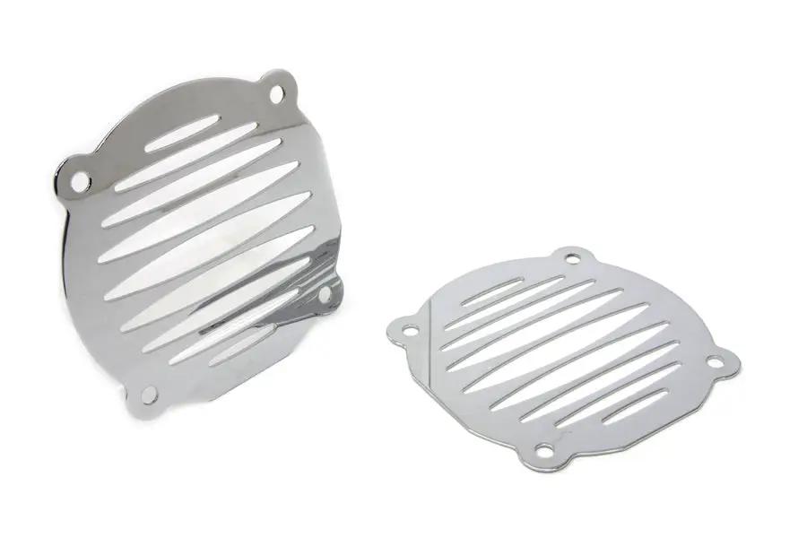 American Dresser Chrome Milled Slots Speaker Grill Set for Harley Davidson FLT Models by American Dresser