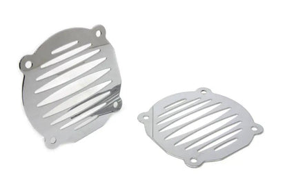 American Dresser Chrome Milled Slots Speaker Grill Set for Harley Davidson FLT Models by American Dresser