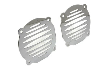 American Dresser Chrome Milled Slots Speaker Grill Set for Harley Davidson FLT Models by American Dresser