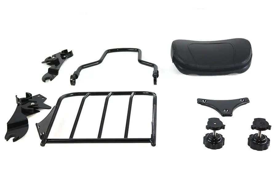 V-Twin Gloss Black Sissy Bar and Rack for Harley Davidson FLT Models (2009-2018) - Part #80236B by V-Twin