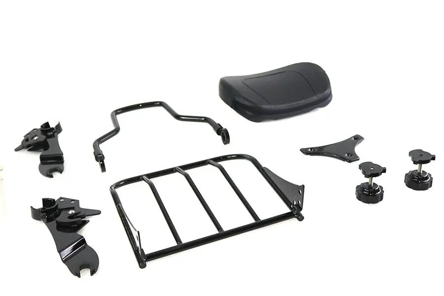 V-Twin Gloss Black Sissy Bar and Rack for Harley Davidson FLT Models (2009-2018) - Part #80236B by V-Twin