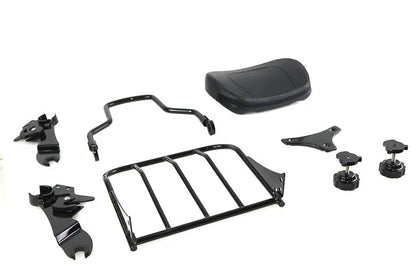 V-Twin Gloss Black Sissy Bar and Rack for Harley Davidson FLT Models (2009-2018) - Part #80236B by V-Twin