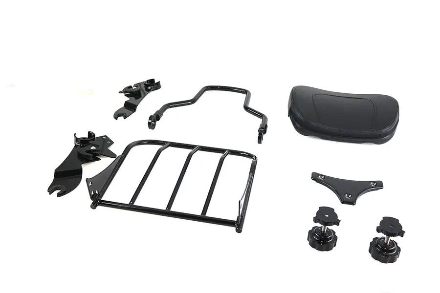 V-Twin Gloss Black Sissy Bar and Rack for Harley Davidson FLT Models (2009-2018) - Part #80236B by V-Twin