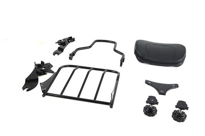 V-Twin Gloss Black Sissy Bar and Rack for Harley Davidson FLT Models (2009-2018) - Part #80236B by V-Twin
