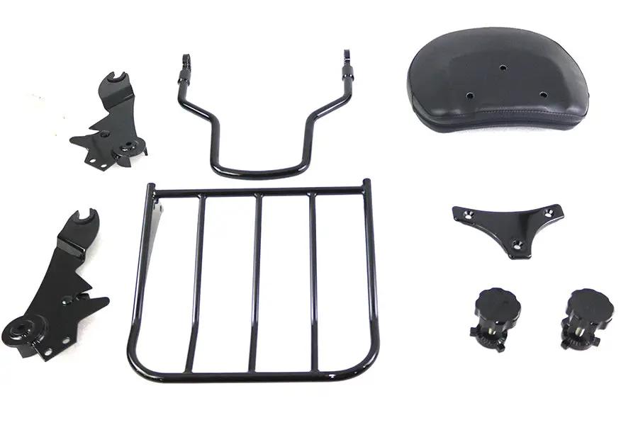 V-Twin Gloss Black Sissy Bar and Rack for Harley Davidson FLT Models (2009-2018) - Part #80236B by V-Twin