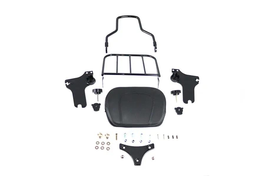 V-Twin Gloss Black Sissy Bar and Rack for Harley Davidson FLT Models by V-Twin