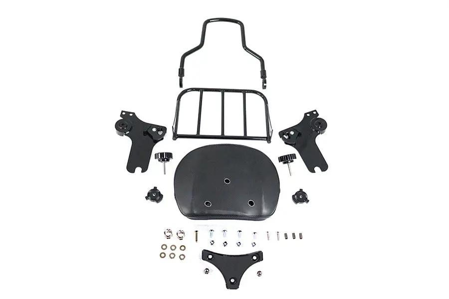 V-Twin Gloss Black Sissy Bar and Rack for Harley Davidson FLT Models by V-Twin