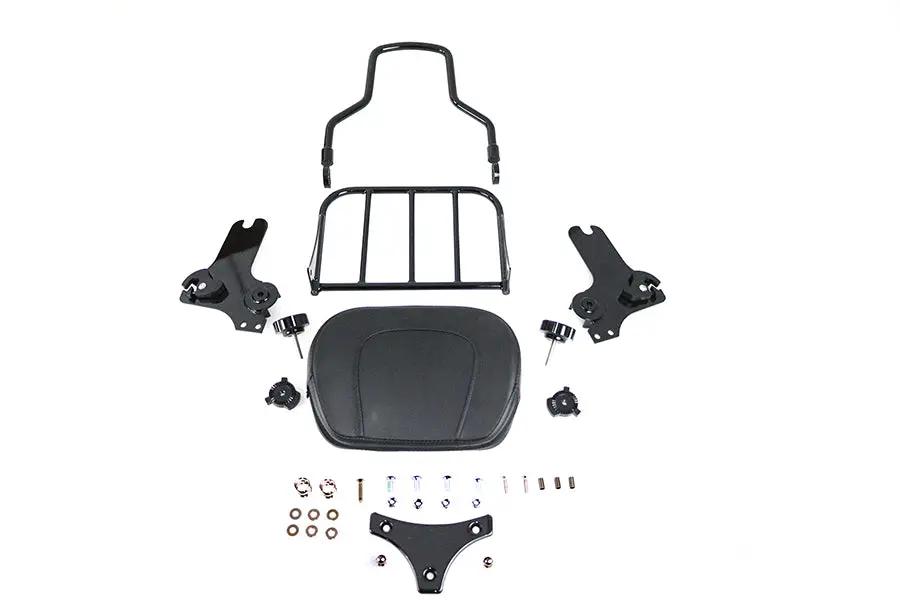 V-Twin Gloss Black Sissy Bar and Rack for Harley Davidson FLT Models by V-Twin