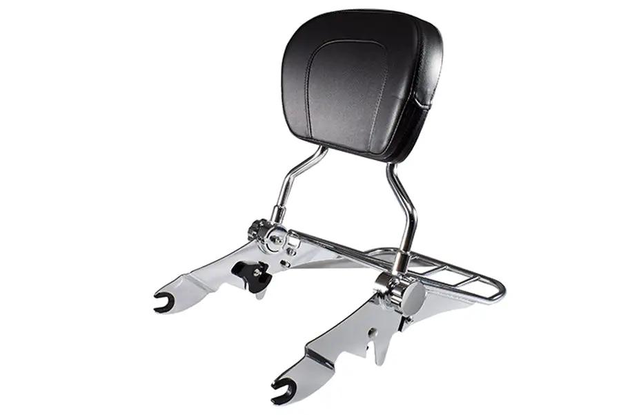 V-Twin Adjustable Chrome Sissy Bar and Rack with Backrest for Harley Davidson FLST & FXST (Part #80238) by V-Twin