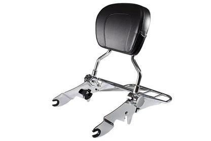 V-Twin Adjustable Chrome Sissy Bar and Rack with Backrest for Harley Davidson FLST & FXST (Part #80238) by V-Twin