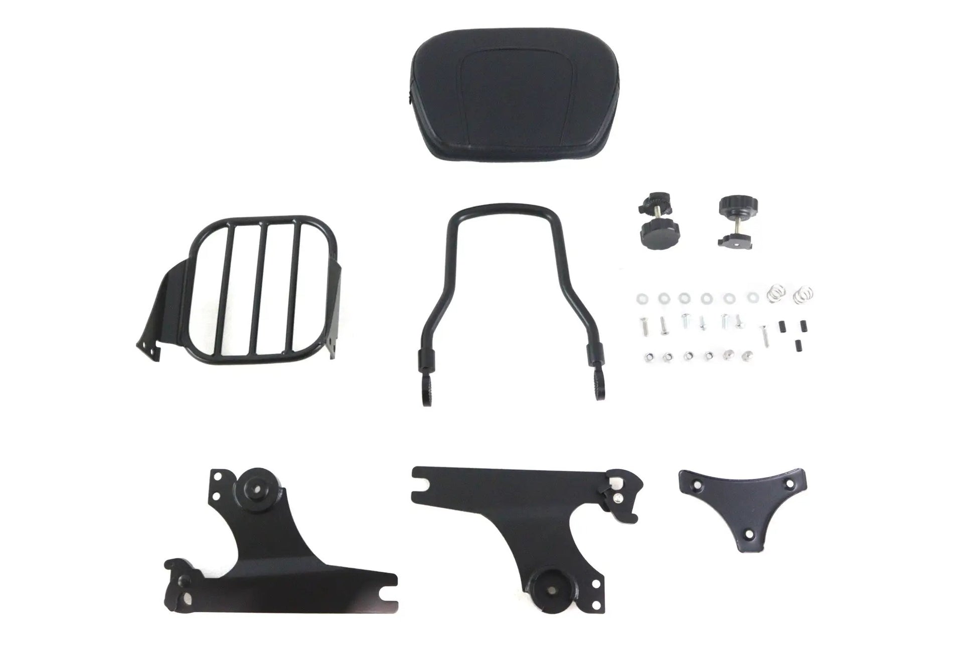 V-Twin Gloss Black Sissy Bar and Rack with Detachable Backrest for Harley Davidson FLST and FXST by V-Twin