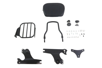 V-Twin Gloss Black Sissy Bar and Rack with Detachable Backrest for Harley Davidson FLST and FXST by V-Twin