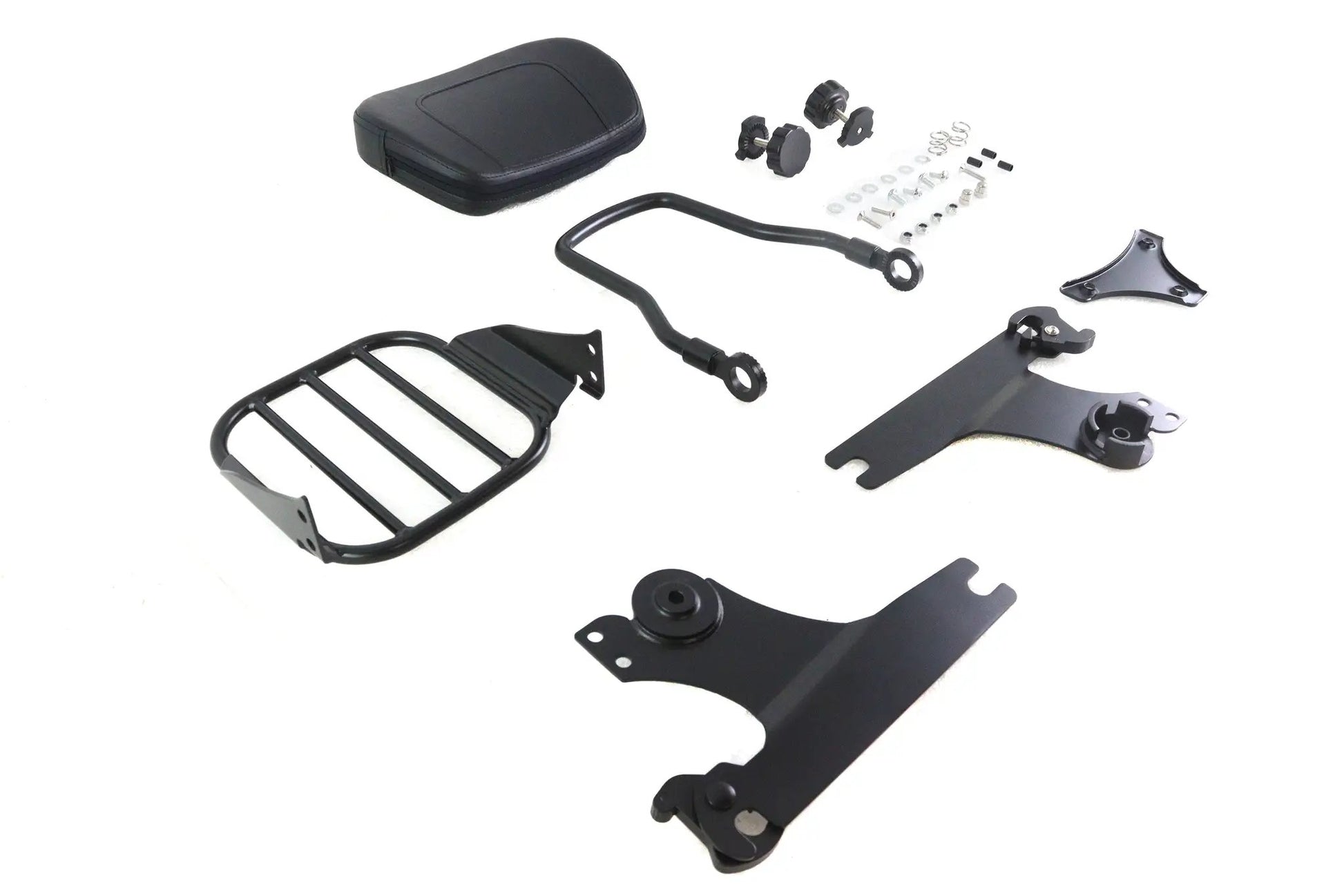 V-Twin Gloss Black Sissy Bar and Rack with Detachable Backrest for Harley Davidson FLST and FXST by V-Twin