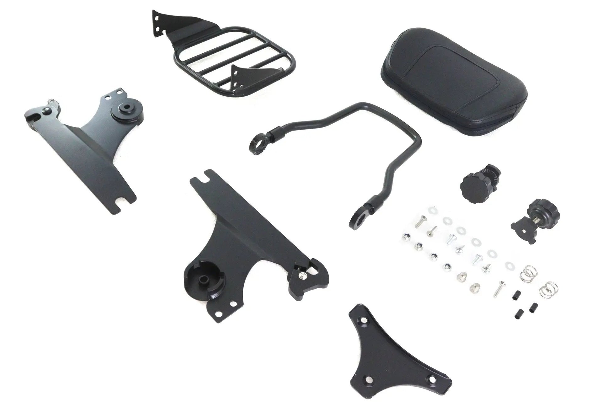 V-Twin Gloss Black Sissy Bar and Rack with Detachable Backrest for Harley Davidson FLST and FXST by V-Twin