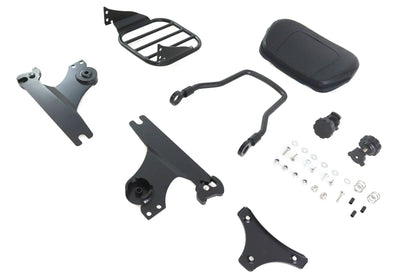 V-Twin Gloss Black Sissy Bar and Rack with Detachable Backrest for Harley Davidson FLST and FXST by V-Twin