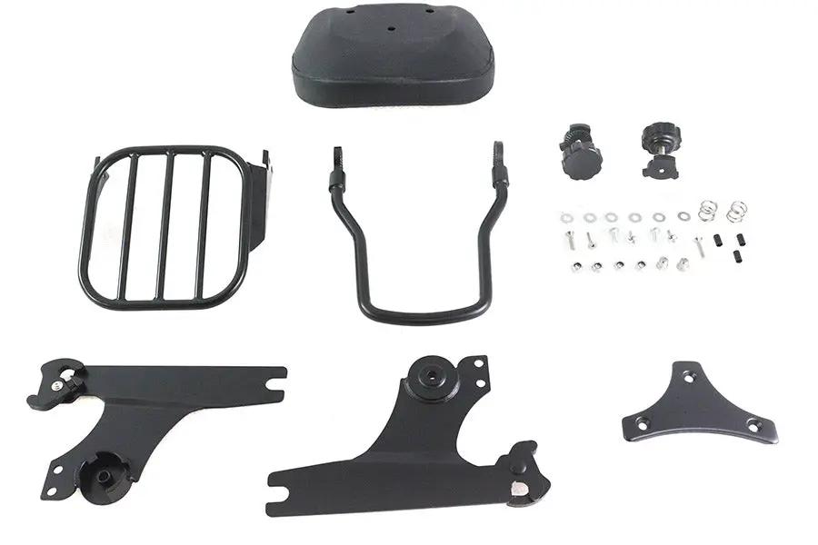 V-Twin Gloss Black Sissy Bar and Rack with Detachable Backrest for Harley Davidson FLST and FXST by V-Twin
