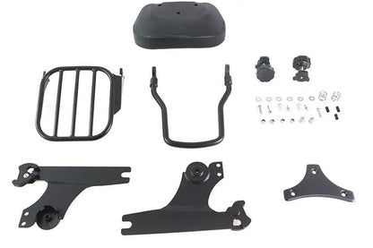 V-Twin Gloss Black Sissy Bar and Rack with Detachable Backrest for Harley Davidson FLST and FXST by V-Twin