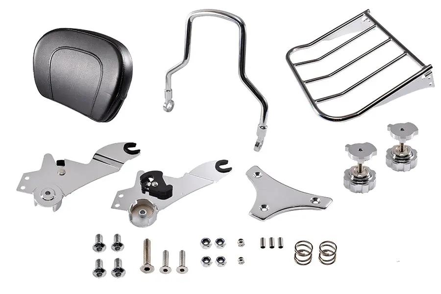 V-Twin Chrome Sissy Bar and Rack with Backrest for Harley Davidson XL (1994-2003) by V-Twin