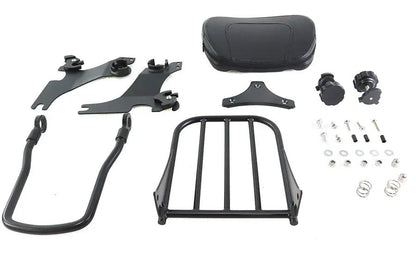 V-Twin Adjustable Gloss Black Sissy Bar and Rack for Harley Davidson XL (Part #80239B) by V-Twin