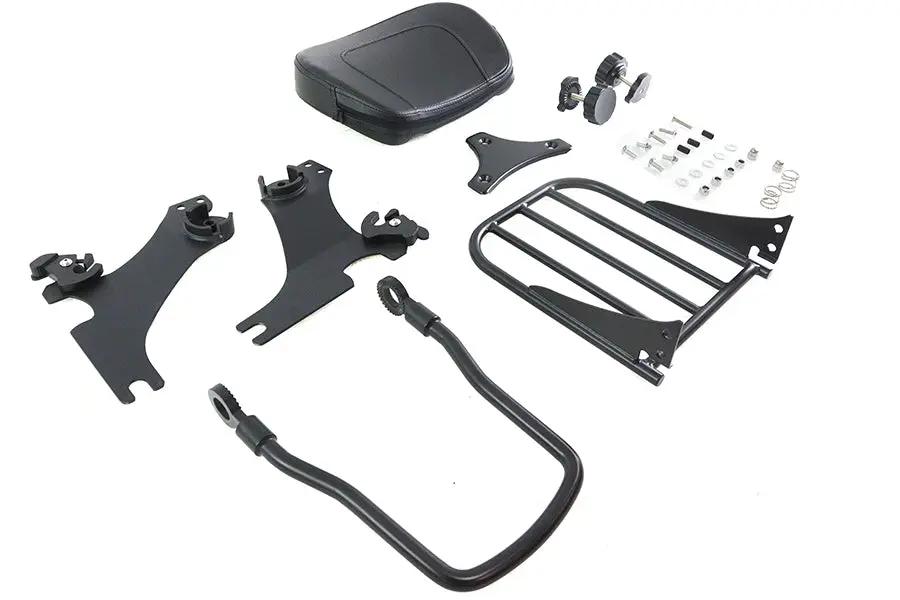 V-Twin Adjustable Gloss Black Sissy Bar and Rack for Harley Davidson XL (Part #80239B) by V-Twin