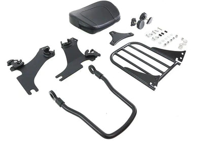 V-Twin Adjustable Gloss Black Sissy Bar and Rack for Harley Davidson XL (Part #80239B) by V-Twin