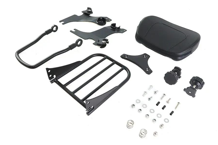 V-Twin Adjustable Gloss Black Sissy Bar and Rack for Harley Davidson XL (Part #80239B) by V-Twin