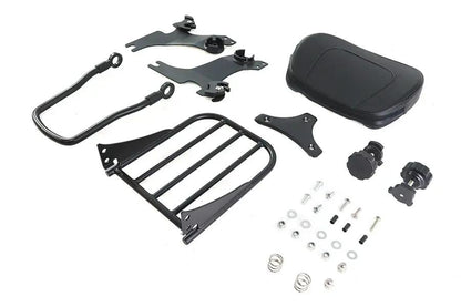 V-Twin Adjustable Gloss Black Sissy Bar and Rack for Harley Davidson XL (Part #80239B) by V-Twin