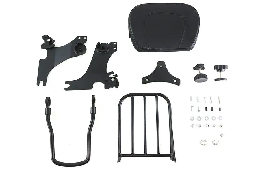 V-Twin Adjustable Gloss Black Sissy Bar and Rack for Harley Davidson XL (Part #80239B) by V-Twin