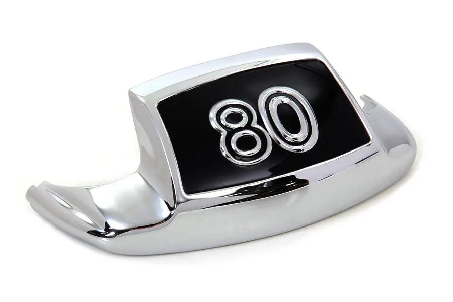 Wyatt Gatling Chrome Front Fender Tip with Number 80 Inlay for Harley Davidson FL Models by Wyatt Gatling