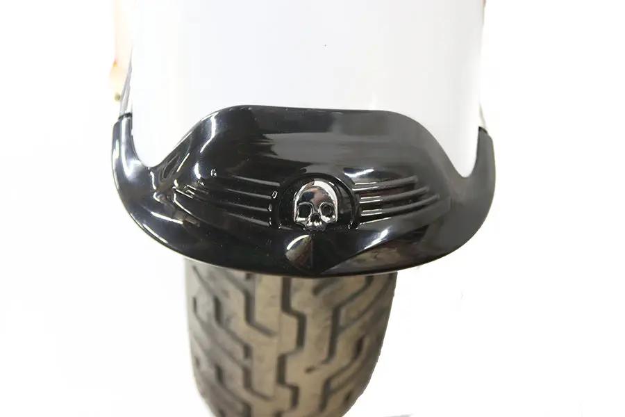 V-Twin Skull Front Fender Tip Black for Harley Davidson FLST Models by V-Twin